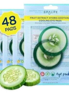 One Pack (12pcs) SpaLife Cooling Cucumber Eye Pads for Dark Circles & Puffy Eyes